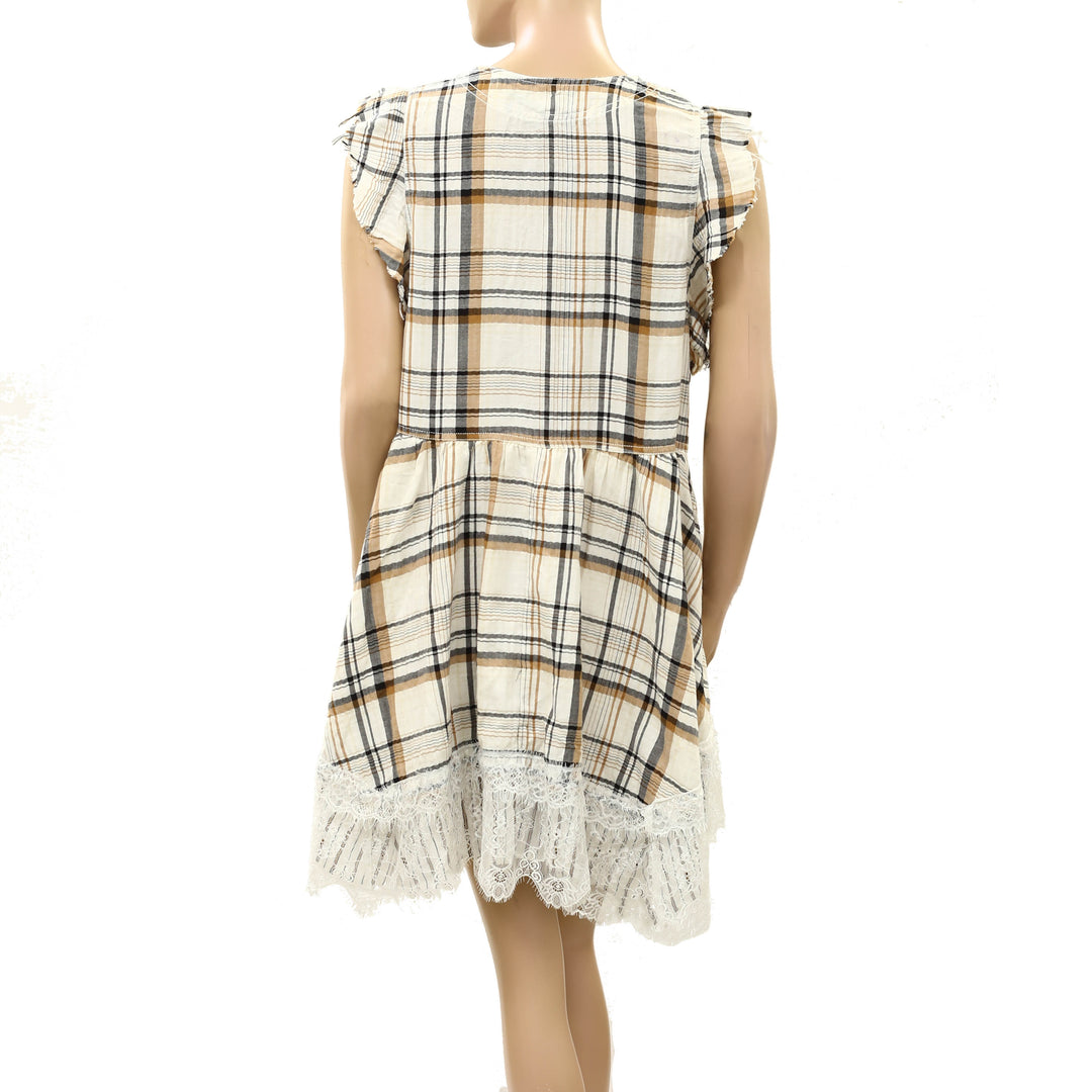 By Anthropologie Pilcro Flutter-Sleeve Buttondown Mini Dress