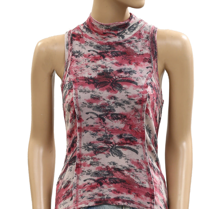 Anthropologie Pilcro Printed Turtleneck Tank Top