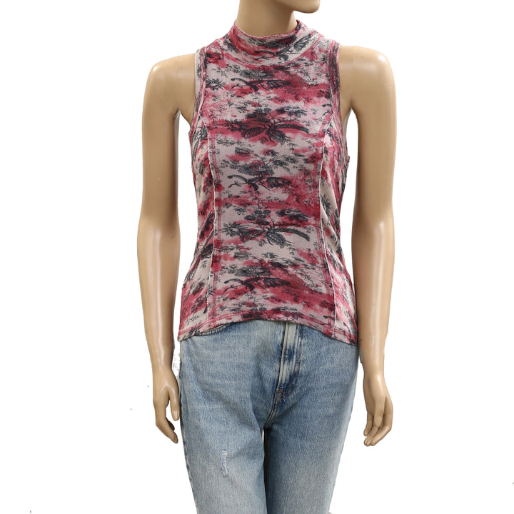 Anthropologie Pilcro Printed Turtleneck Tank Top