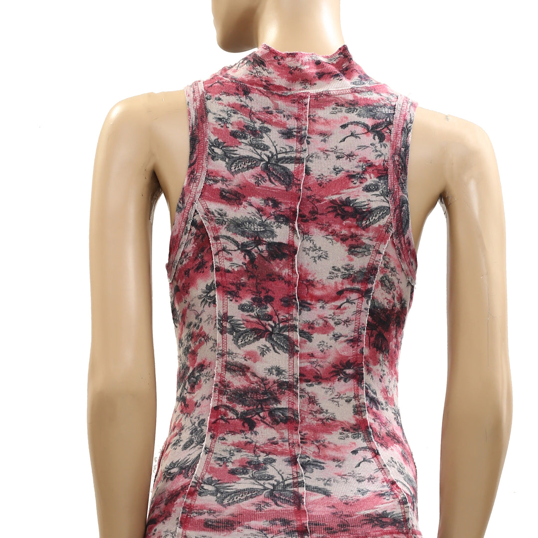 Anthropologie Pilcro Printed Turtleneck Tank Top
