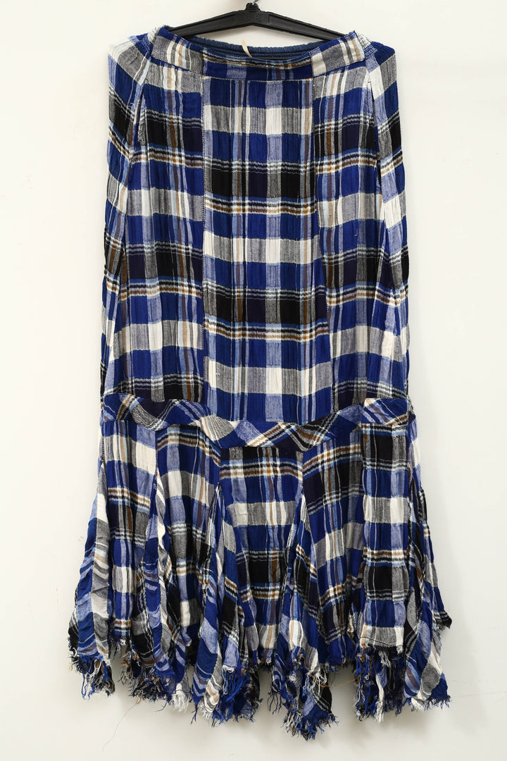 Free People Bordeaux Plaid Print Maxi Skirt