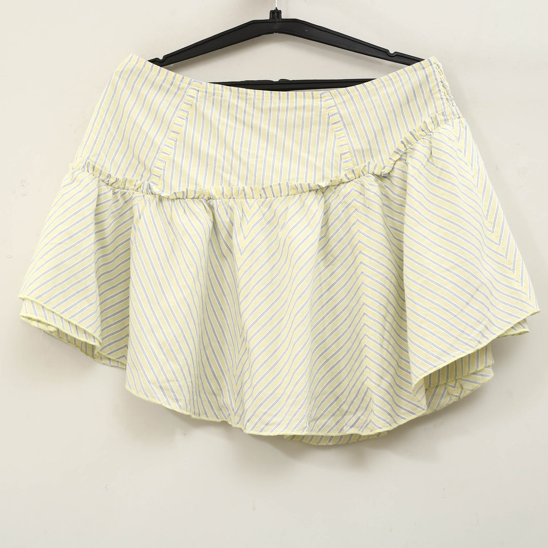 By Anthropologie Maeve Asymmetric Flounced Mini Skirt