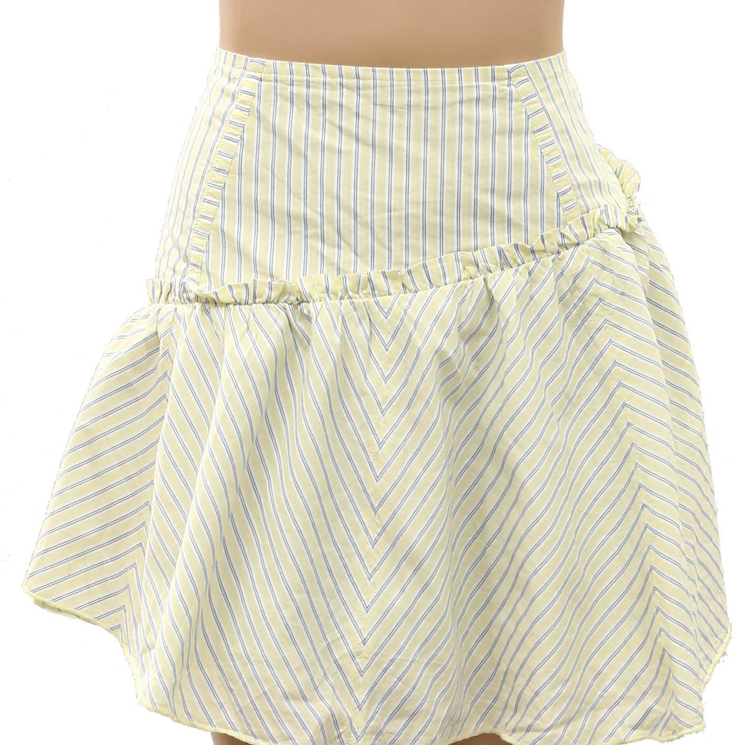 By Anthropologie Maeve Asymmetric Flounced Mini Skirt
