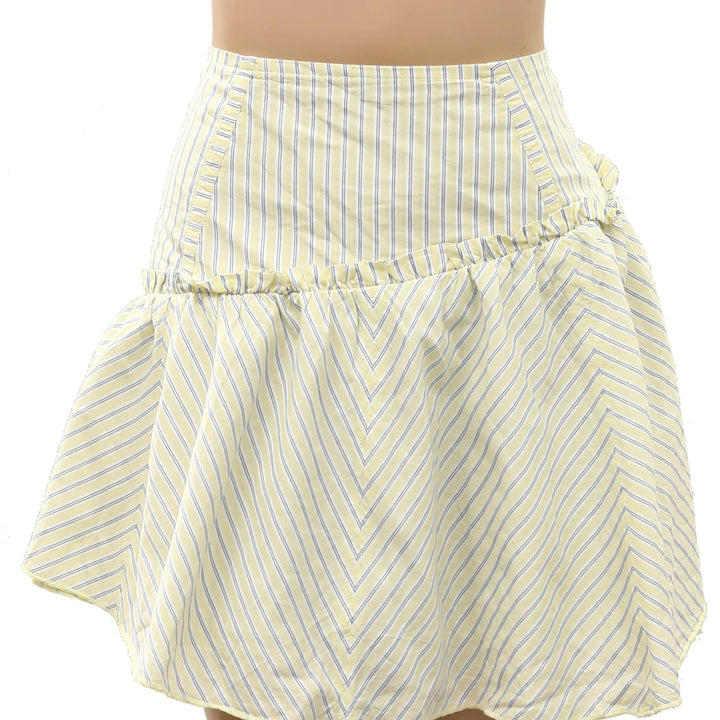 By Anthropologie Maeve Asymmetric Flounced Mini Skirt