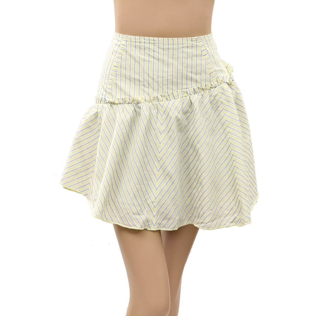By Anthropologie Maeve Asymmetric Flounced Mini Skirt