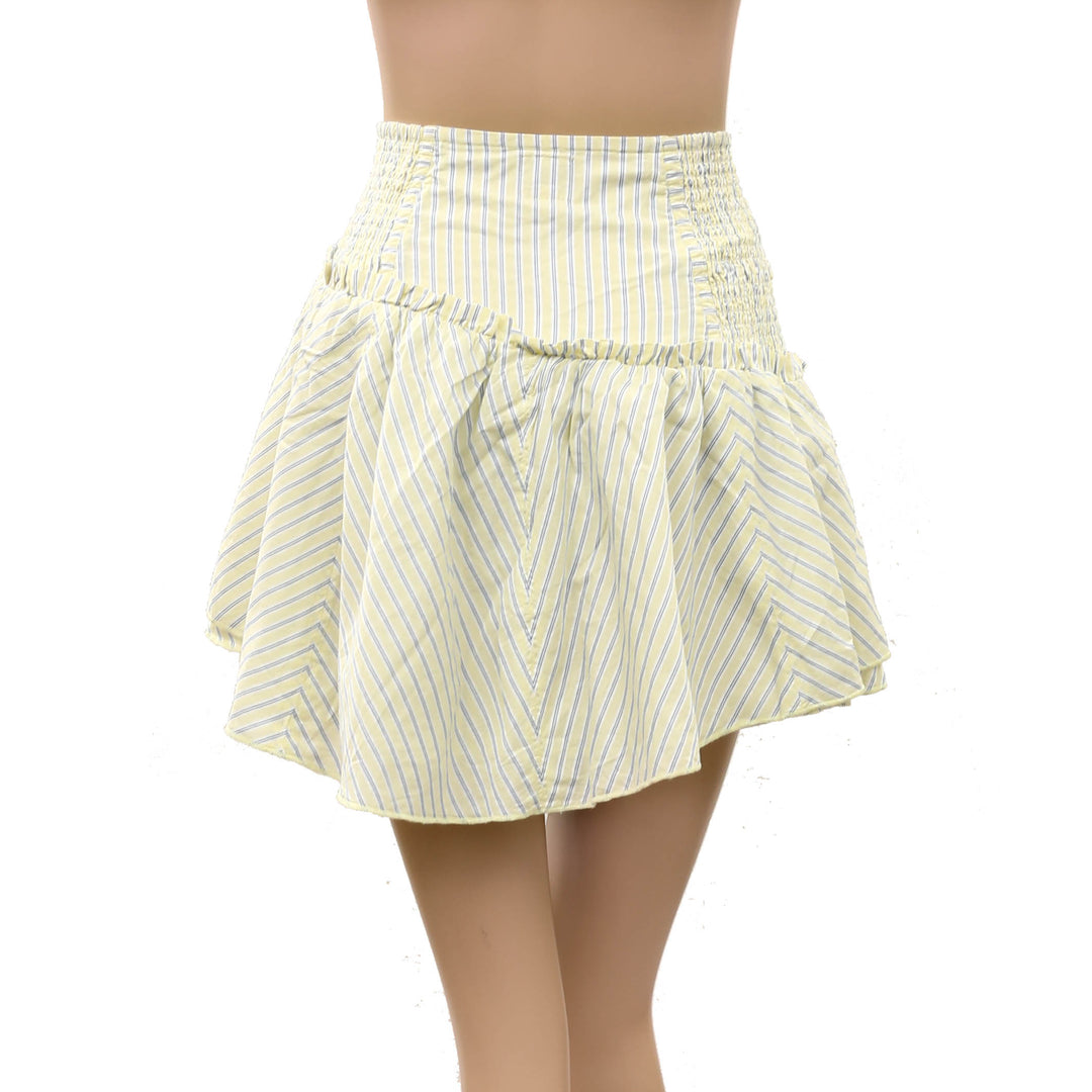 By Anthropologie Maeve Asymmetric Flounced Mini Skirt