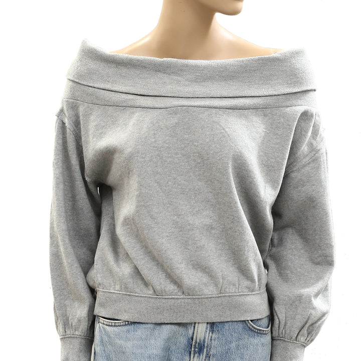 Anthropologie Pilcro Long-Sleeve Slouchy Off-The-Shoulder Top