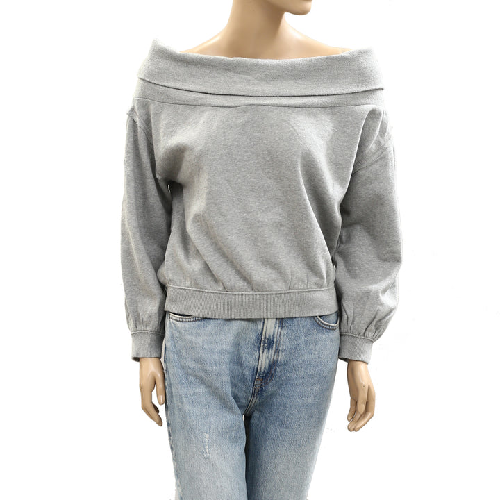Anthropologie Pilcro Long-Sleeve Slouchy Off-The-Shoulder Top