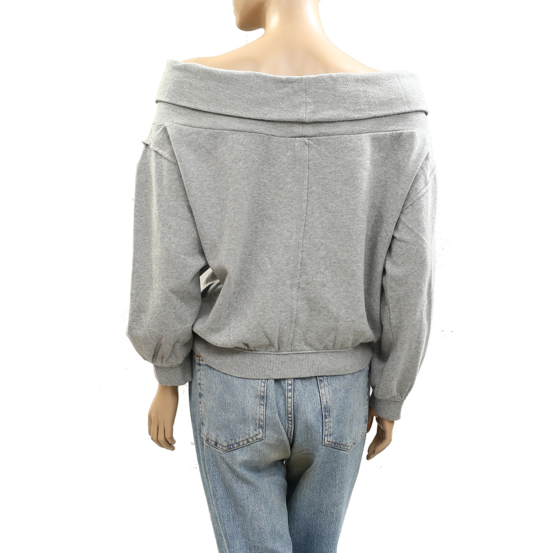 Anthropologie Pilcro Long-Sleeve Slouchy Off-The-Shoulder Top