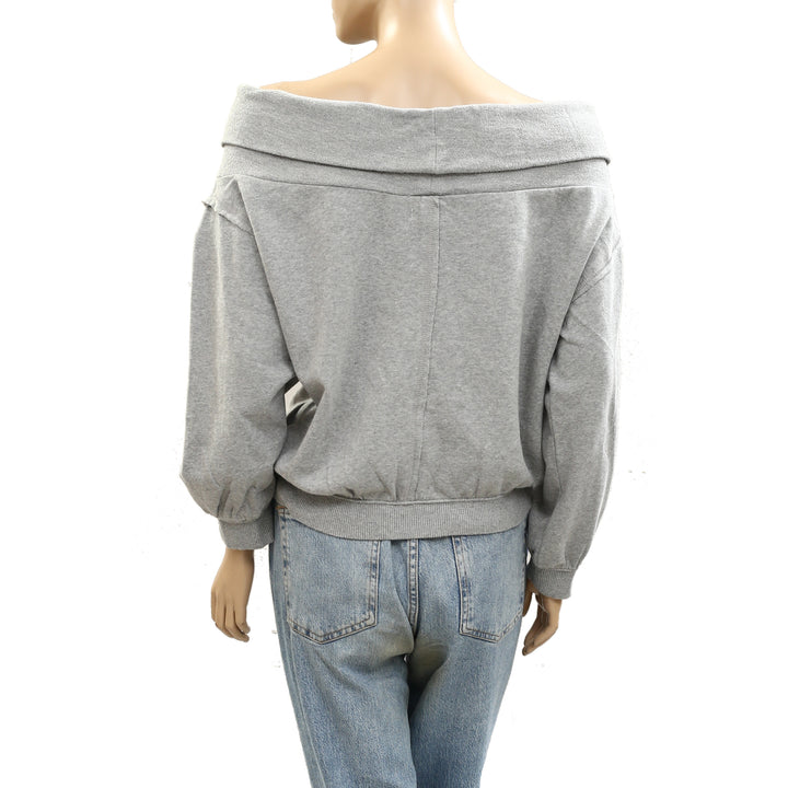 Anthropologie Pilcro Long-Sleeve Slouchy Off-The-Shoulder Top