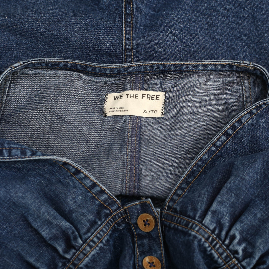 Free People We The Free Delilah Denim Shortalls Romper Dress