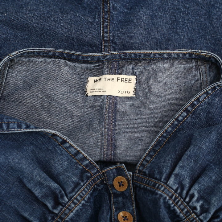 Free People We The Free Delilah Denim Shortalls Romper Dress