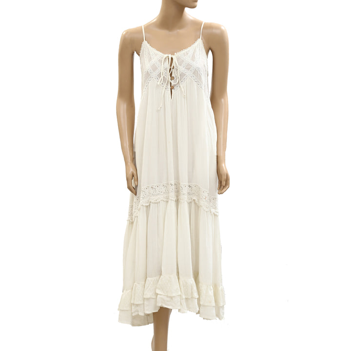 Free People Cream Lace Maxi Dress