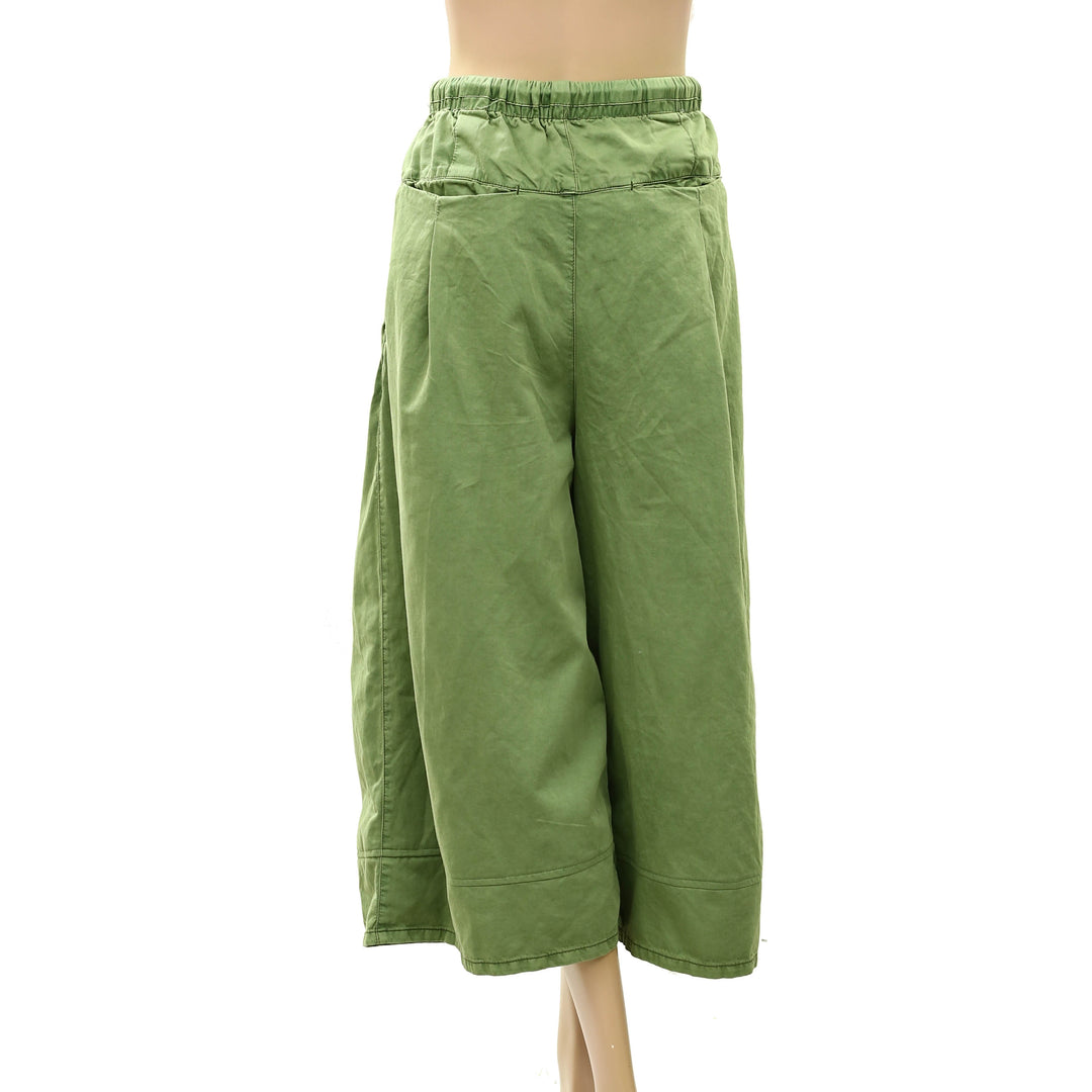 Free People Telluride Wide-Leg Crop Pull-On Solid Pants