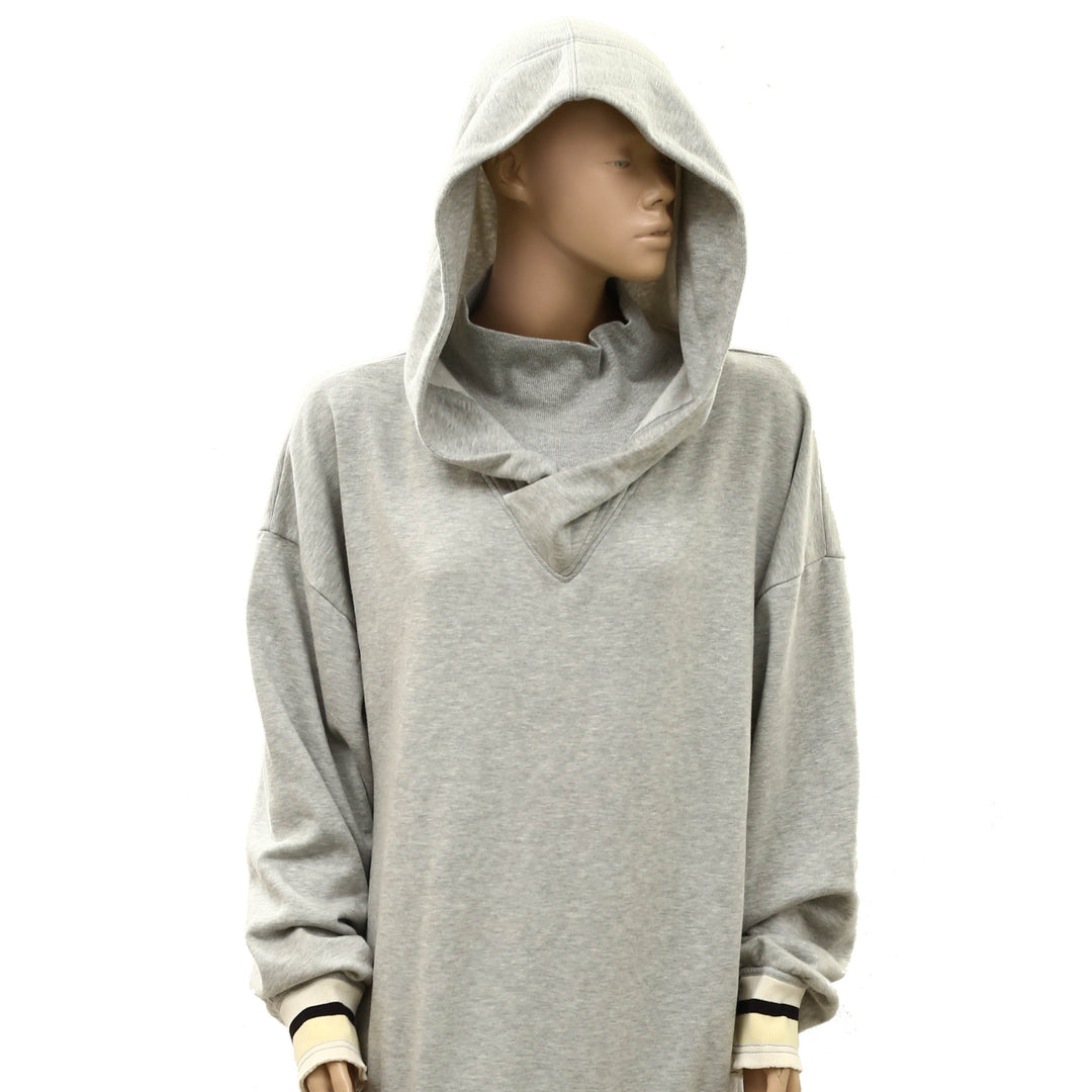 Anthropologie Oversized Long Sleeves Hooded Sweatshirt Mini Dress