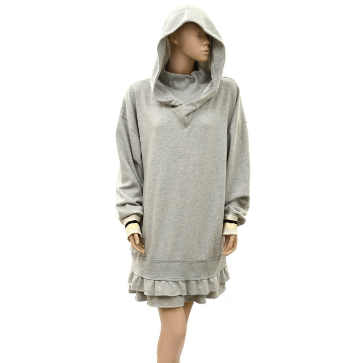 Anthropologie Oversized Long Sleeves Hooded Sweatshirt Mini Dress