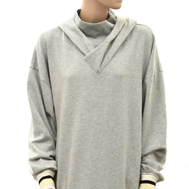 Anthropologie Oversized Long Sleeves Hooded Sweatshirt Mini Dress