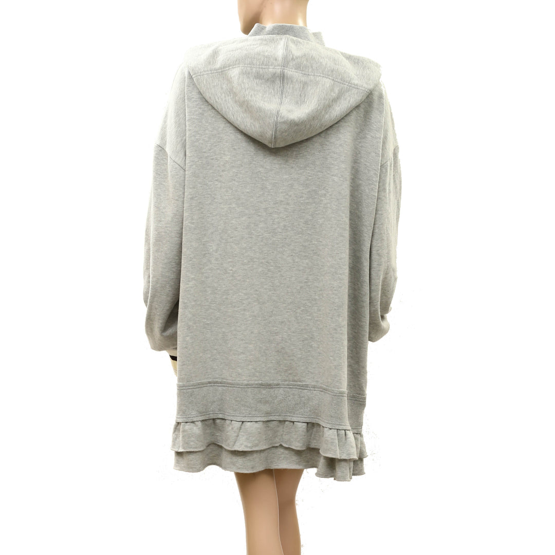 Anthropologie Oversized Long Sleeves Hooded Sweatshirt Mini Dress