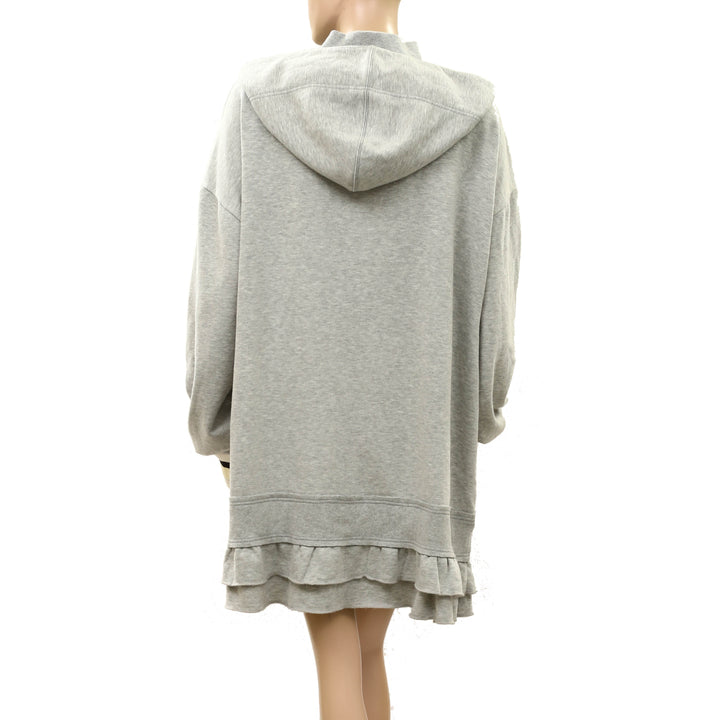 Anthropologie Oversized Long Sleeves Hooded Sweatshirt Mini Dress