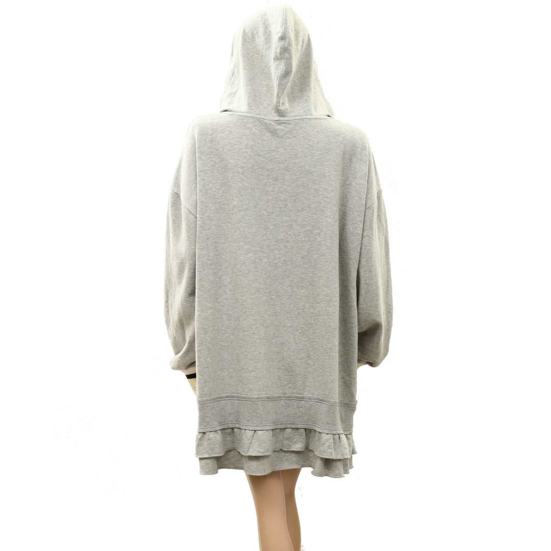 Anthropologie Oversized Long Sleeves Hooded Sweatshirt Mini Dress