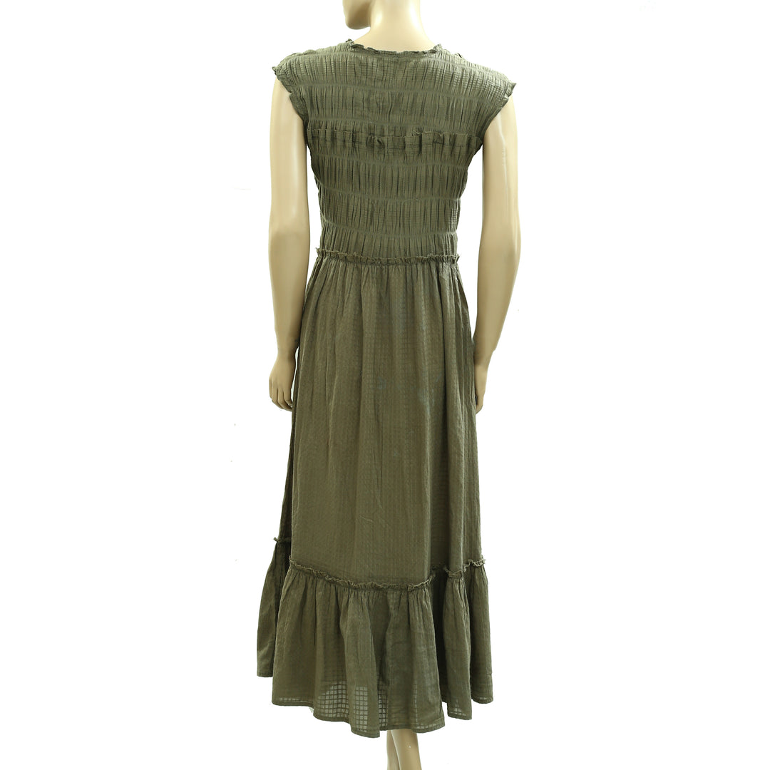 free people desert dazed midi dress FREE PEOPLE desert dazed sleeveless cotton midi dress in clean ivory, SIZE SMALL
