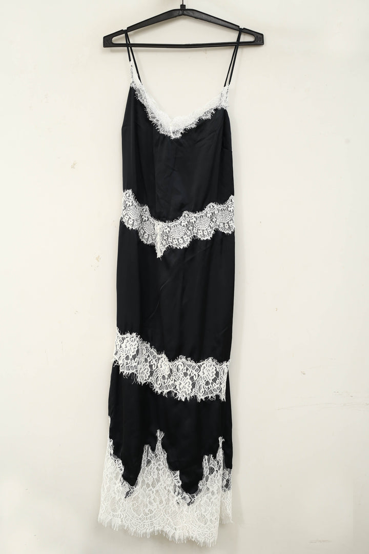 By Anthropologie LyreBird Floral Lace Slip Midi Dress