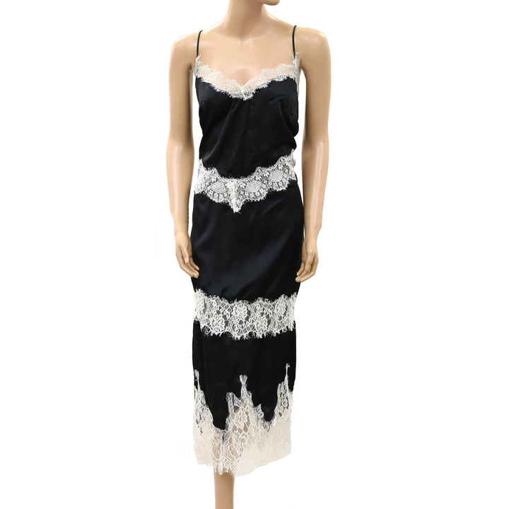 By Anthropologie LyreBird Floral Lace Slip Midi Dress