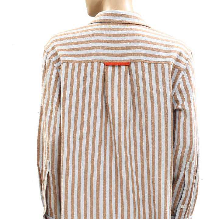 Kerri Rosenthal Jack Stripe Flannel Shirt Top