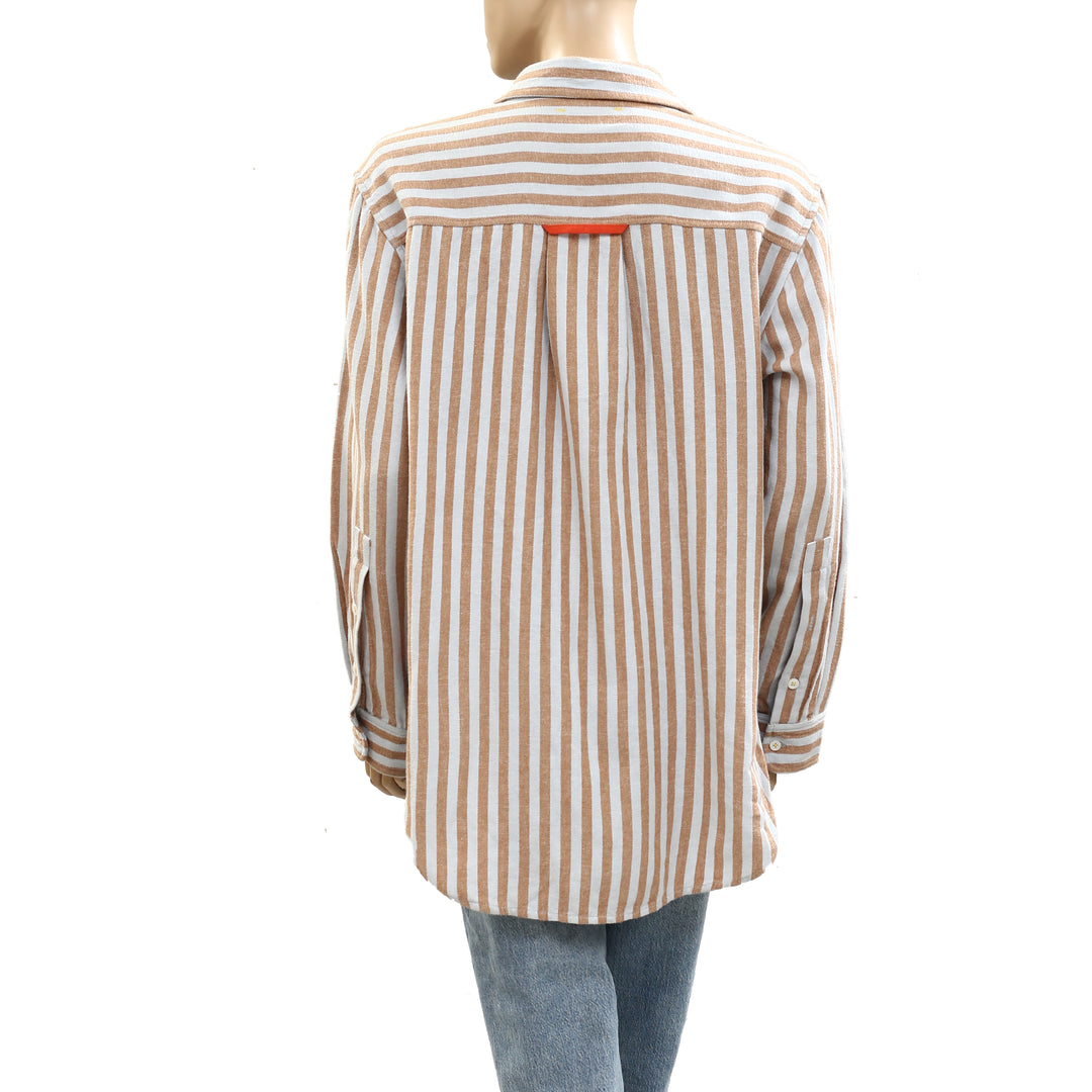Kerri Rosenthal Jack Stripe Flannel Shirt Top