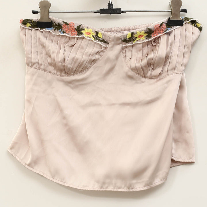 Free People Ember Glow Floral Embroidered Lace Tube Top
