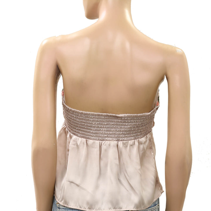 Free People Ember Glow Floral Embroidered Lace Tube Top