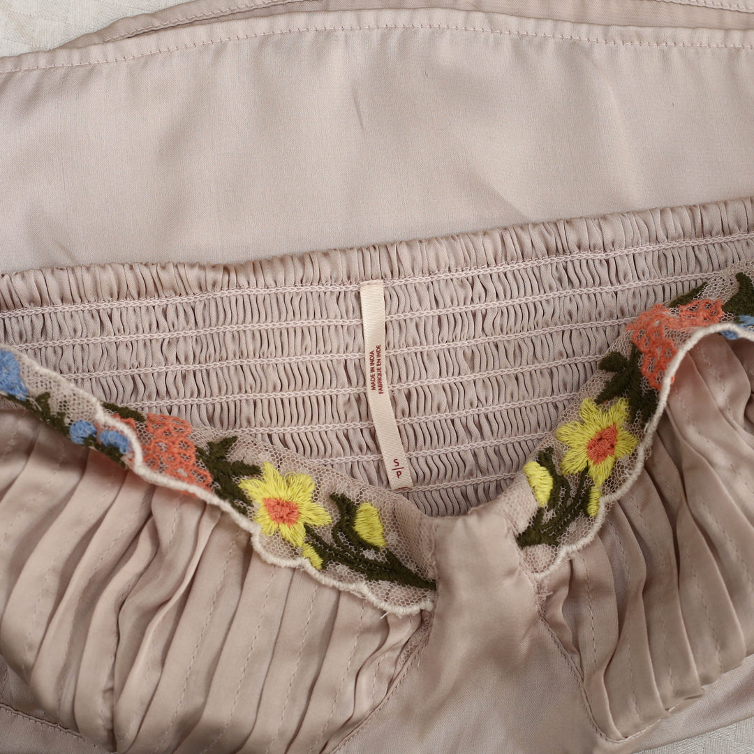 Free People Ember Glow Floral Embroidered Lace Tube Top