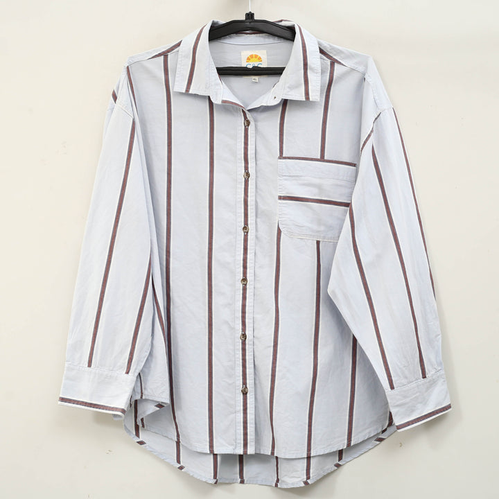 C&C California Women's Buttondown Striped Printed Shirt Top