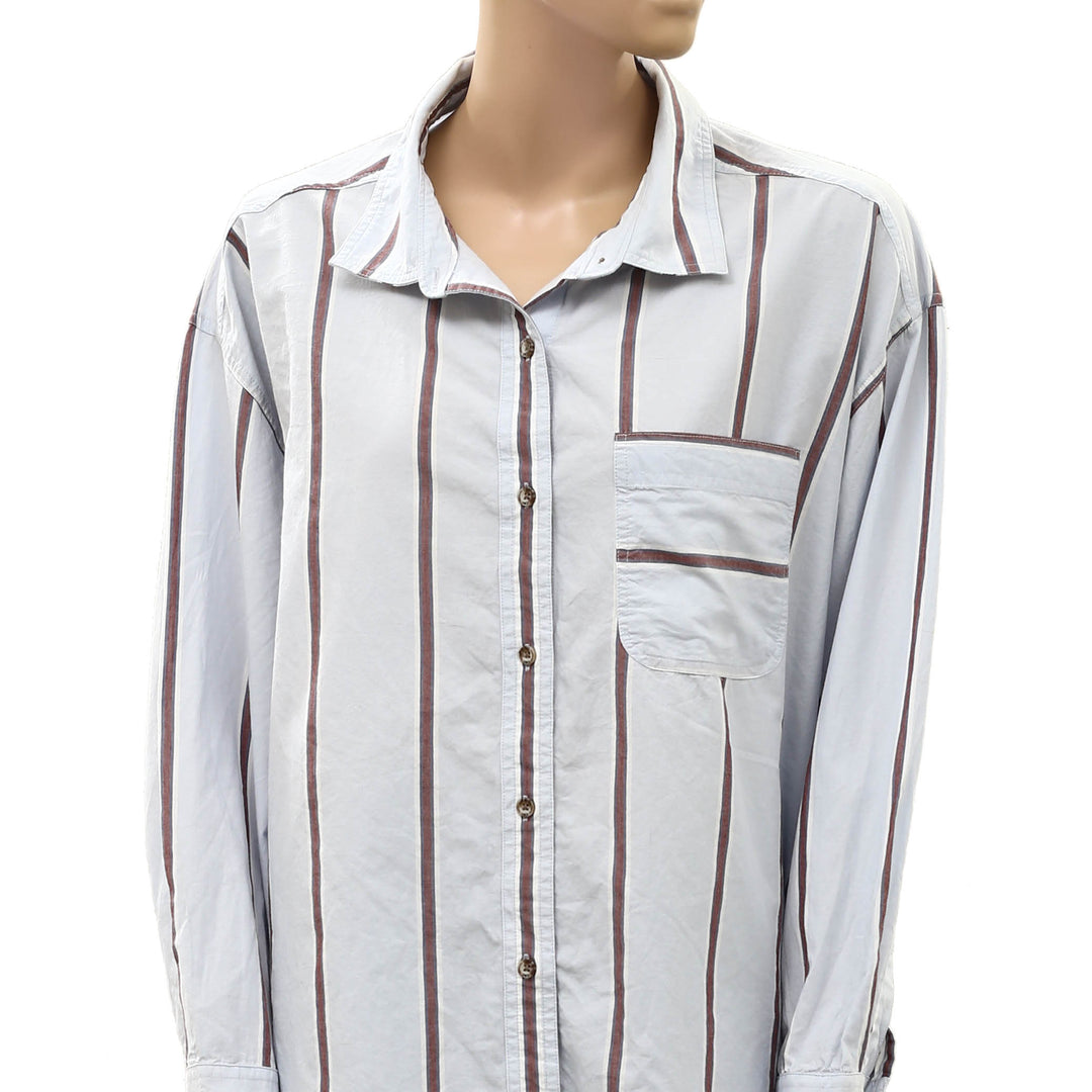 C&C California Women's Buttondown Striped Printed Shirt Top