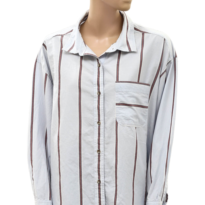 C&C California Women's Buttondown Striped Printed Shirt Top