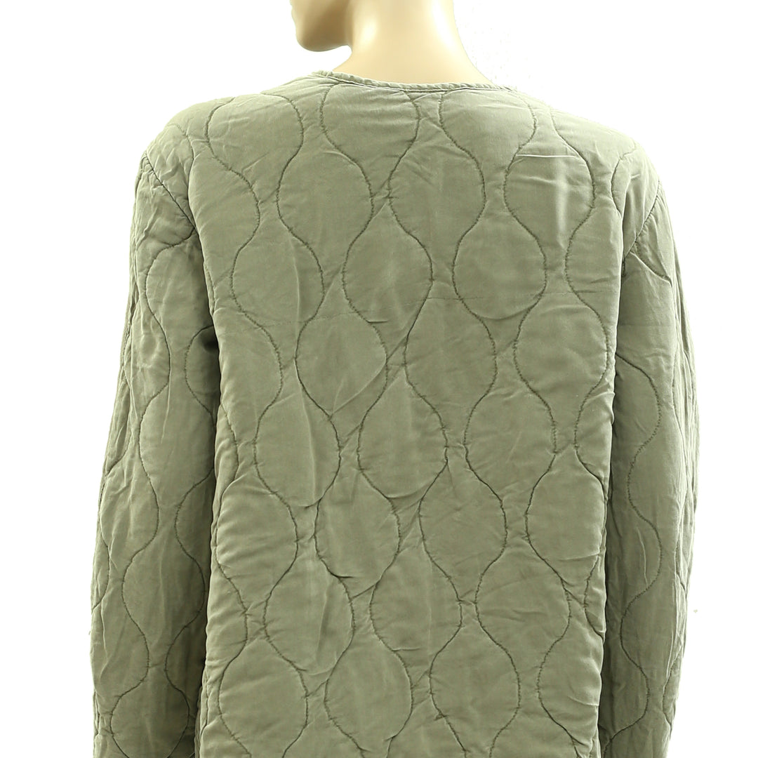 Free People Buttondown Quilted Jacket Top