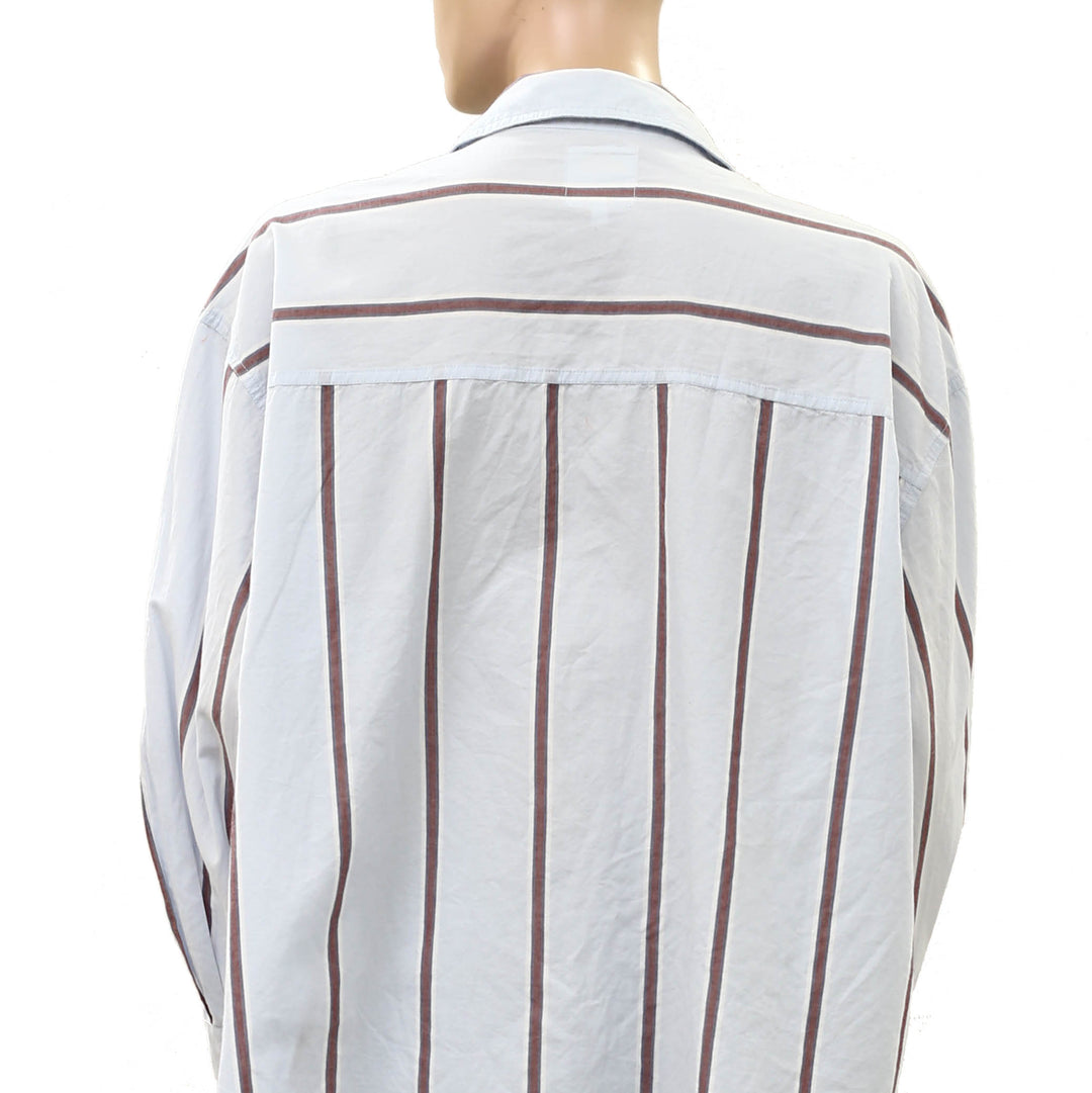 C&C California Women's Buttondown Striped Printed Shirt Top