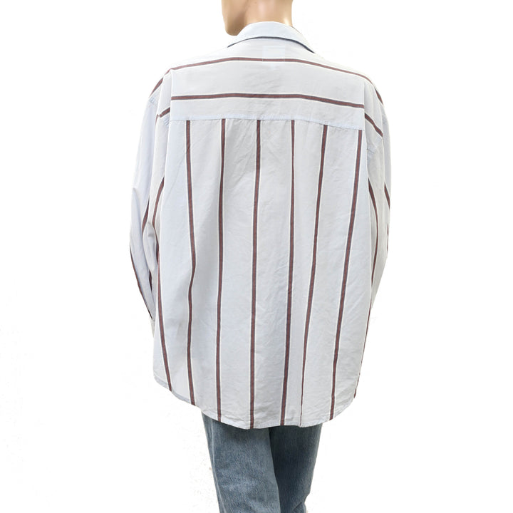 C&C California Women's Buttondown Striped Printed Shirt Top