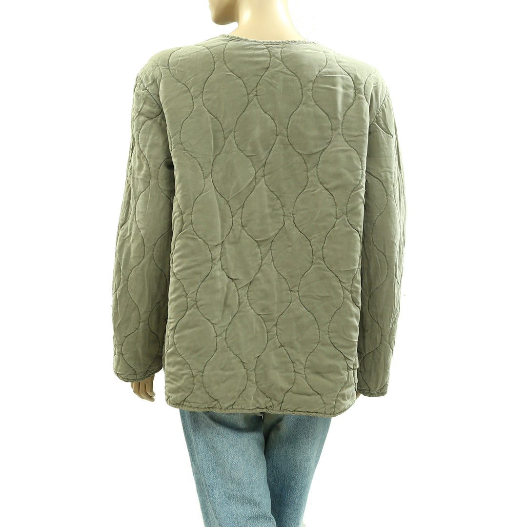 Free People Buttondown Quilted Jacket Top