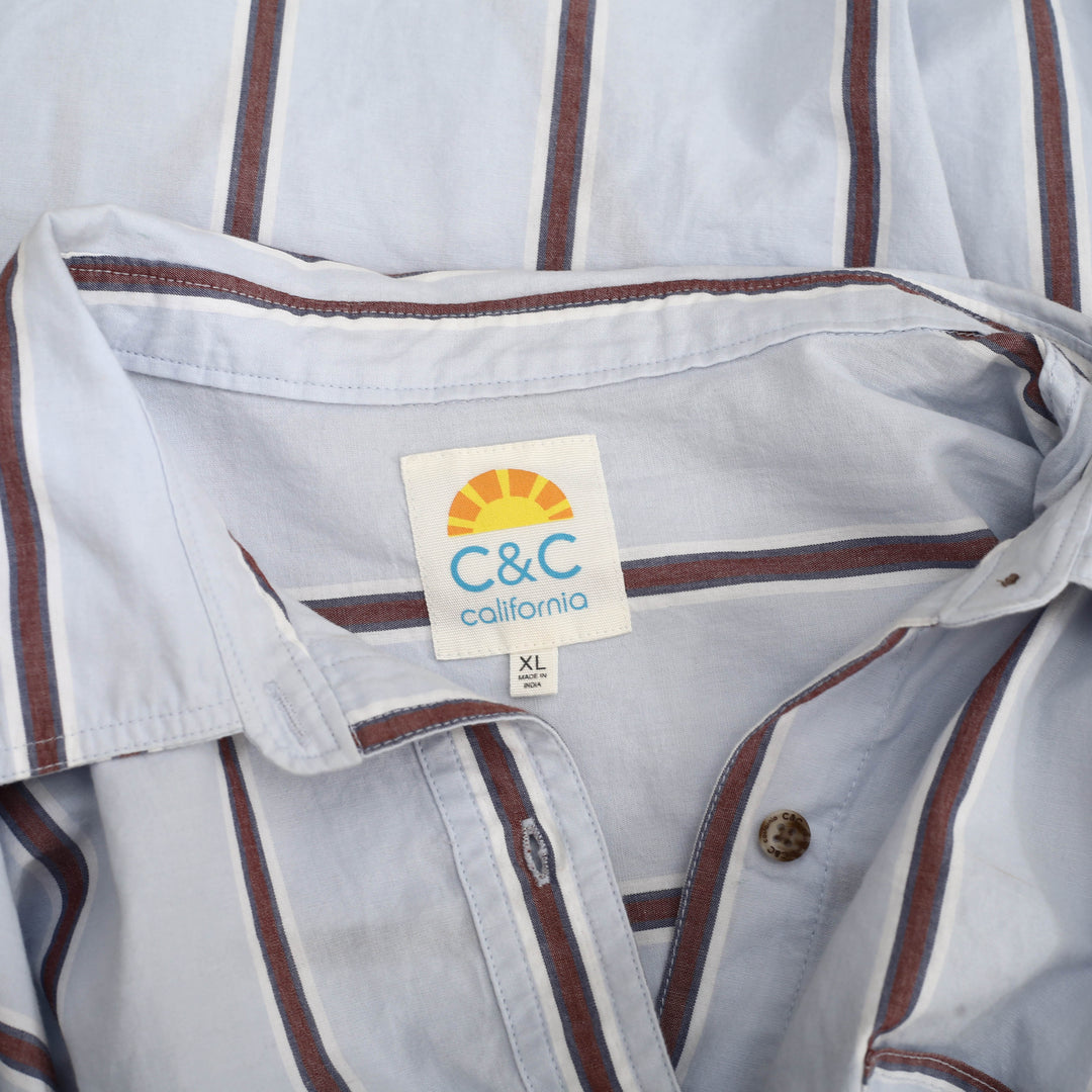 C&C California Women's Buttondown Striped Printed Shirt Top