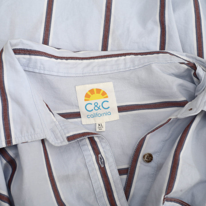 C&C California Women's Buttondown Striped Printed Shirt Top