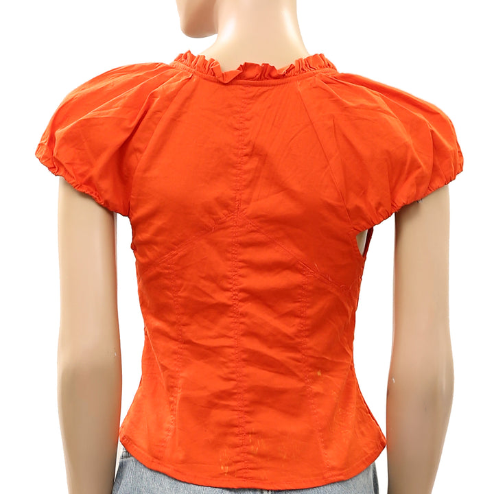 Free People Summer Short Sleeve Blouse Shirt Top