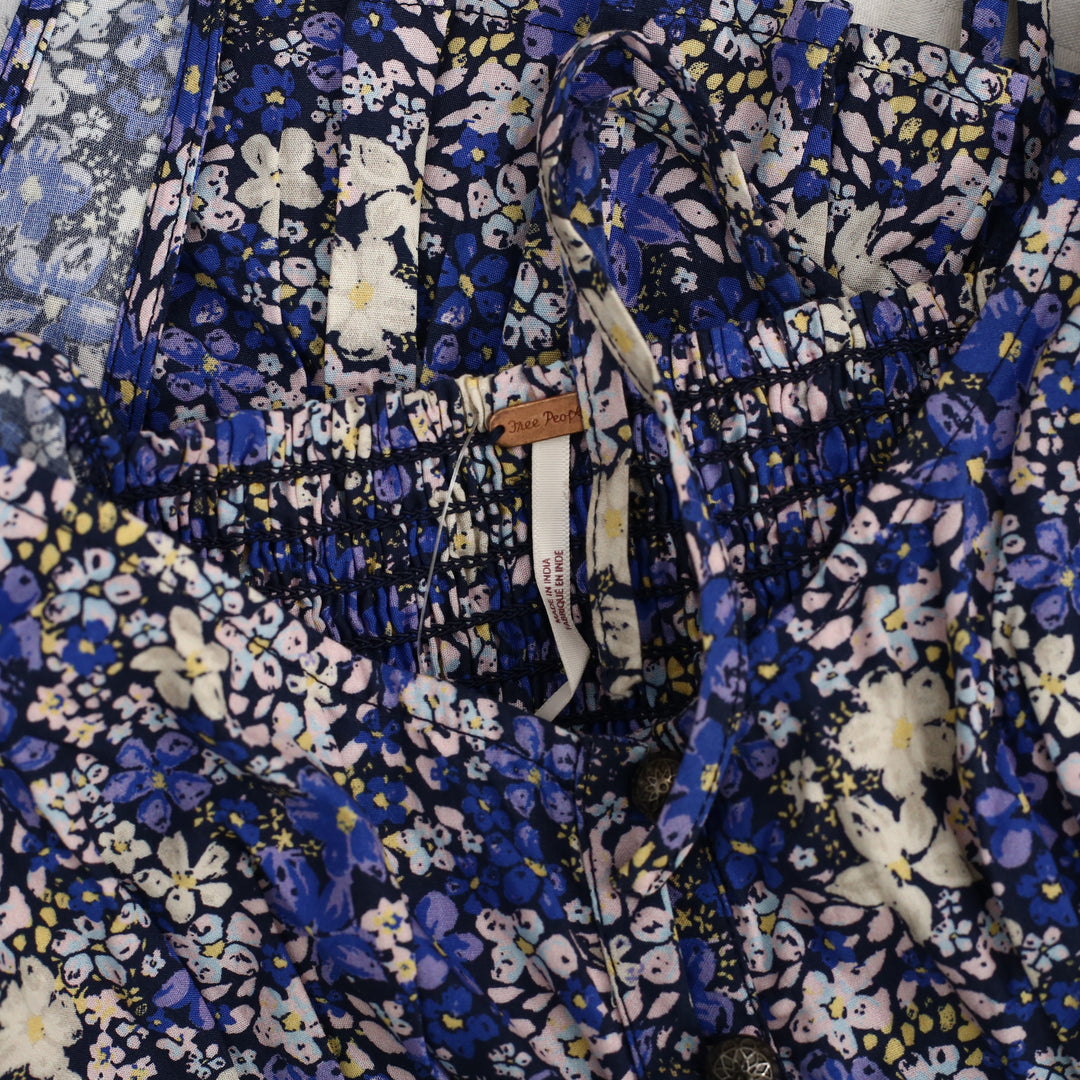 Free People Kiana Lace Floral Printed Blouse Tank Top