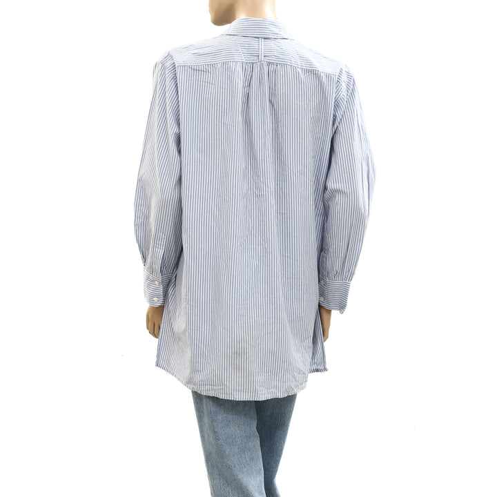 Nili Lotan Striped Printed Tunic Shirt Top