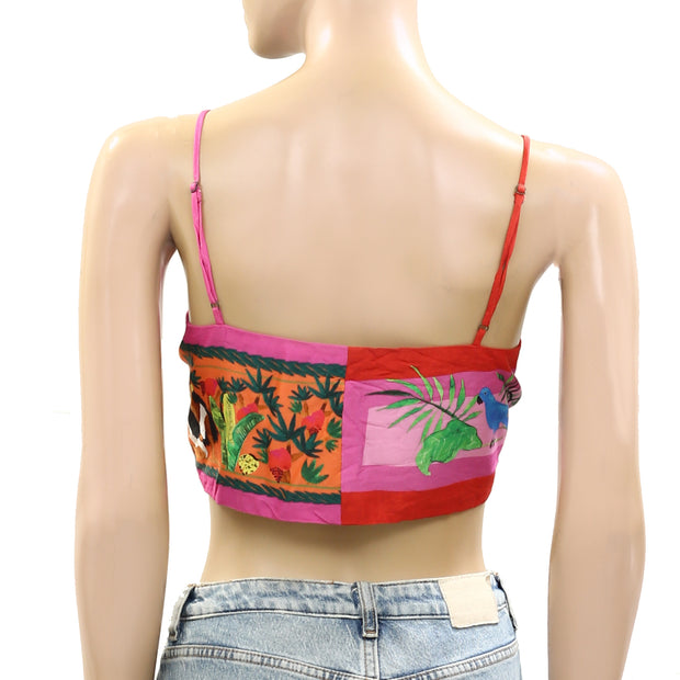 Farm Rio Anthropologie Color Scarves Cropped Top