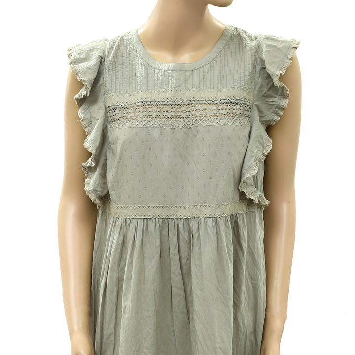 Odd Molly Anthropologie Swiss Dot Embroidered Mini Dress