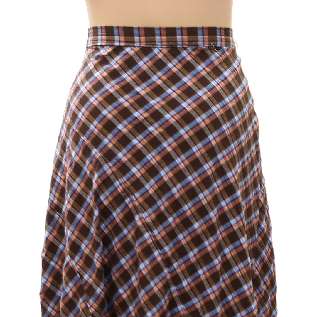 By Anthropologie Women's Olivette Plaid Bias-Cut Maxi Skirt Trendy