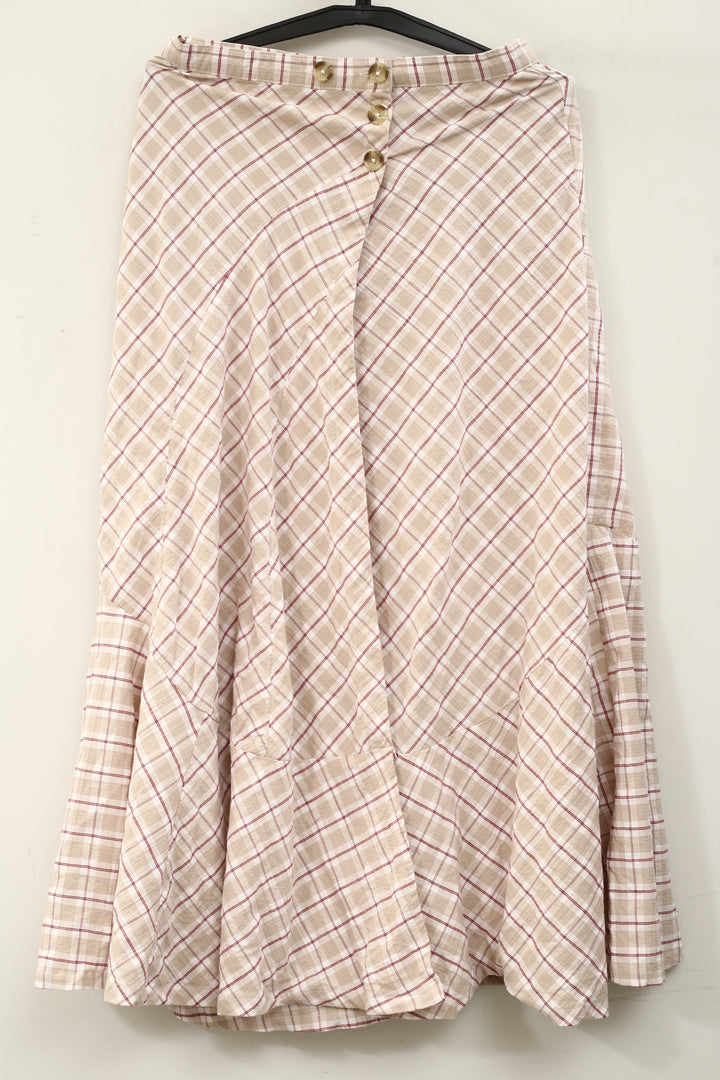 By Anthropologie Women's Olivette Plaid Bias-Cut Maxi Skirt Trendy