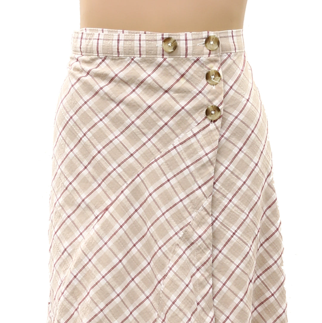 By Anthropologie Women's Olivette Plaid Bias-Cut Maxi Skirt Trendy