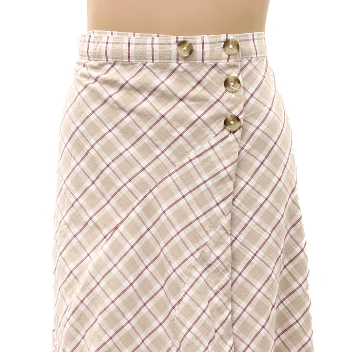 By Anthropologie Women's Olivette Plaid Bias-Cut Maxi Skirt Trendy